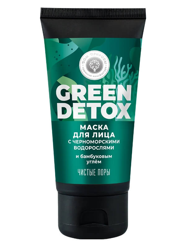 Маска для лица с черноморскими водорослями и бамбуковым углем «Green Detox» - Чистые поры